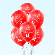 Süsle Bebek ve Parti Benimle Evlenir Misin? Pastel Balon, 30CM x 8 Adet