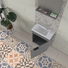 Biani Fix Arya 50 cm Mat Gri Banyo Dolabı