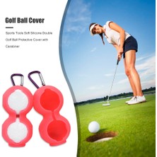 Chaoduo Shop Kırmızı Çift Delik Stili Golf Topu Koruyucu Kapak Yumuşak Silikon Bel Tutucu Kol Saklama Çantası Anahtarlık Golf Aksesuarları Spor Araçları (Yurt Dışından)