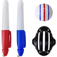 Chaoduo Shop Klip-Siyah W 2 Kalem Stili Kalem Atıcı Hattı Golf Eğitim Yardımcıları Aksesuarları ile 1 Set Golf Topu Liner Paketi (Yurt Dışından)