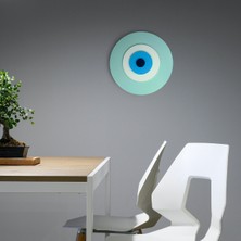 Ennea Art Minimalist Küf Yeşili Nazar Boncuğu El Yapımı Ahşap Büyük Nazarlık 25 cm Hediyelik Eşya