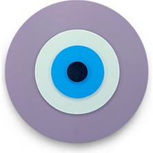 Ennea Art Minimalist Ametist Nazar Boncuğu El Yapımı Ahşap Büyük Nazarlık 20 cm Hediyelik Eşya