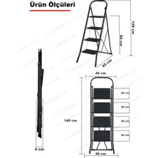 Ertekpa 4 Basamak Siyah Merdiven Geniş Basamaklı Minitower, Mt4