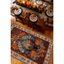 Homshtag Hindi ve Bal Kabağı Temalı Dijital Baskılı Halı Modern Halı Dokuma Tabanlı Çok Renkli Salon Halısı