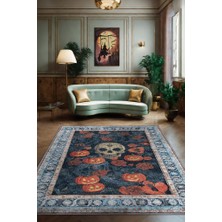 Homshtag Kuru Kafa Bal Kabağı Temalı Dijital Baskılı Halı Dokuma Tabanlı Çok Renkli Salon Halısı