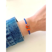 Atelier Çağla Mavi Benekli Turuncu Cam Balık Bileklik