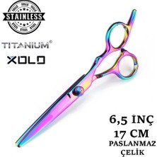 Xolo Rainbow Saç Berber Kuaför Makası Düz Uçlu 6.5 Inç Saç Kesim Makası Hair Style XLQ501A