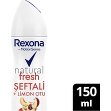 Rexona Motionsense Kadın Sprey Deodorant Natural Fresh Şeftalı + Limon Otu Tozu 150 Ml