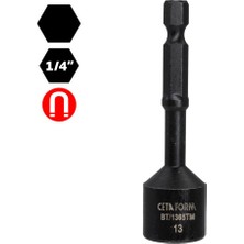Ceta Form BT/1365TM 1/4" Darbeli Kullanım Manyetik Lokma Uç 13X65 mm