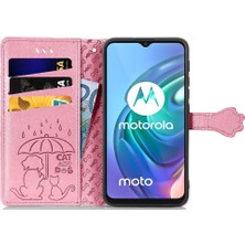 YH Mall Moto G30 Kısa Kayış Karikatür Hayvanlar Için Kılıf Kapak Çevirin Darbeye Vaka (Yurt Dışından)