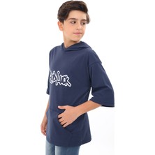 Angelos Girls Erkek Çocuk Kapüşonlu Kanguru Cepli T-Shirt 9-14 Yaş LX7072