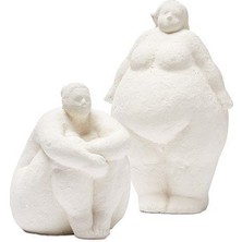 Atelier Orange 2'li Iskandinav Alle Fat Lady Dekoratif Beton Heykel Biblo