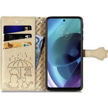 YH Mall Moto G51 Karikatür Hayvanlar Için Kılıf Kısa Kayış Darbeye Deri Kılıf (Yurt Dışından)