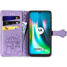 YH Mall Moto G9 Oynamak Için Kılıf Kapak Kapak Kısa Kayış Karikatür Hayvanlar Darbeye (Yurt Dışından)