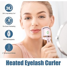 Xolo Isıtmalı Kirpik Kıvırıcı Elektronik Şarjlı Kirpik Kıvırıcı Eyelash Curler Pembe