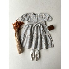 Küçüğüm Butik Kız Çocuk Bahar Dalı Poplin Elbise