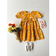 Küçüğüm Butik Kız Çocuk Bahar Dalı Poplin Elbise