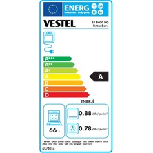 Vestel SF 8400 DG Retro Sarı 4 Gözü Gazlı A Enerji Sınıfı Solo Fırın