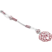 Tesbihname Kırmızı-Beyaz Renk Bakır Kaplama Kazaz Püskül