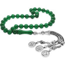 Tesbihname Kararmaz Metal Mecidiye Püsküllü Istanbul Kesim Zümrüt Yeşil Ateş Kehribar Tesbih