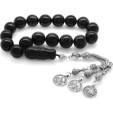 Gümüş Hediye Al Kararmaz Metal Püsküllü Sade Rus Oltu Efe Tesbih