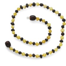 Gümüş Hediye Al Çok Renkli Özel Seri Naturel Damla Kehribar Taşlı Bebek Diş Kolyesi