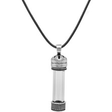 Gümüş Hediye Al Kişiye Özel Içine Hatıra Ürünler Konulabilir Zarif Ip Zincirli 925 Ayar Gümüş Erkek Kolye