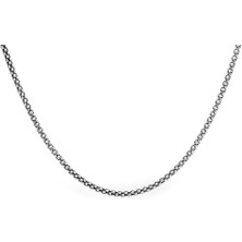 Gümüş Hediye Al 925 Ayar Gümüş 60 cm Popcorn Model Erkek Zincir Kolye