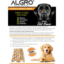 Algro %100 Tavuk Göğüs Etli Jumbo Boy Burgu Çubuk 240 gr Sığır Derisi 2 Paket