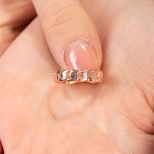 Tesbihane Gurmet Tasarım Rose Renk Free Size 925 Ayar Gümüş Kadın Yüzük