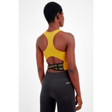 Maraton Active SlimFit Kadın Bisiklet Yaka  Kolsuz Gym Sarı Bra 17499