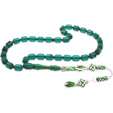 Tesbihane Bakır Kazaz Püsküllü Uçlu Kapsül Kesim Su Mavisi Ateş Kehribar Tesbih