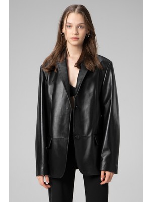 Dericlub WM005 Blazer Kadın Deri Ceket