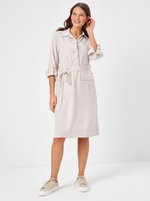 Faik Sönmez Kargo Cepli Metal Aksesuarlı Elbise 68301