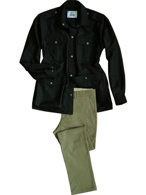 Tritek Erkek Safari Ceket C113 Keten Siyah