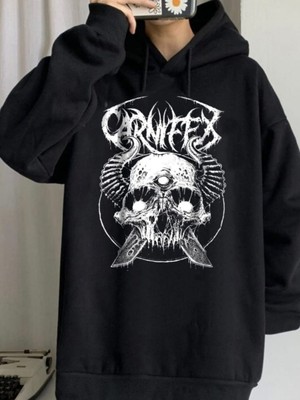 Daily Fashion Anime Devil Demon Hoodie Outdoor Gotik Siyah Kapşonlu Sweatshirt  Daily