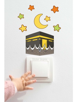 Sticker Ekspres Kabe Hilal ve Yıldızlar R1 Ramazan Priz Üstü Sticker