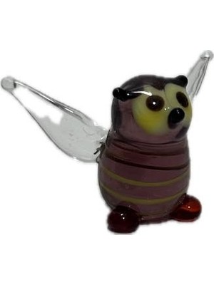 Hasyılmaz El Yapımı Mini Murano Cam Baykuş Biblo A171-04