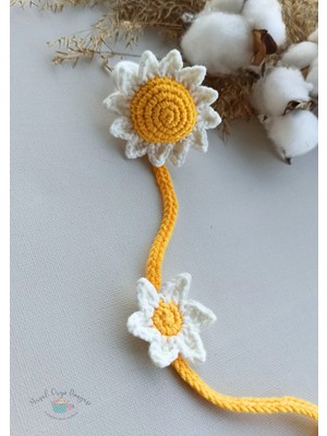 Masal Örgü Dünyası Ayçiçeği Amigurumi Salkım Toka Niş Saç Aksesuarı (1 Adet)