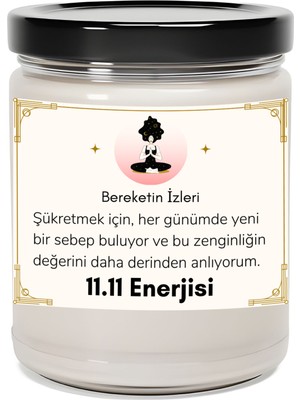 Dodo Candles Bereketin Izleri | 11.11 Enerjisi | Vanilya Kokulu Mum | Meditasyon Mumları Mk-193