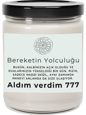 Dodo Candles Bereketin Yolculuğu | Aldım Verdim 777 | Ylang Ylang Kokulu Mum | Meditasyon Mumları Mk-205