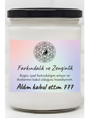 Dodo Candles Farkındalık Ve Zenginlik | Aldım Kabul Ettim 777 | Çilek Kokulu Mum | Meditasyon Mumları Mk-224