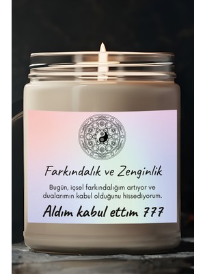 Dodo Candles Farkındalık Ve Zenginlik | Aldım Kabul Ettim 777 | Çilek Kokulu Mum | Meditasyon Mumları Mk-224