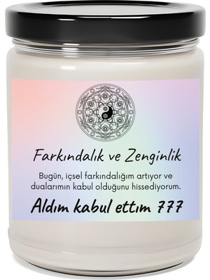 Dodo Candles Farkındalık Ve Zenginlik | Aldım Kabul Ettim 777 | Çilek Kokulu Mum | Meditasyon Mumları Mk-224