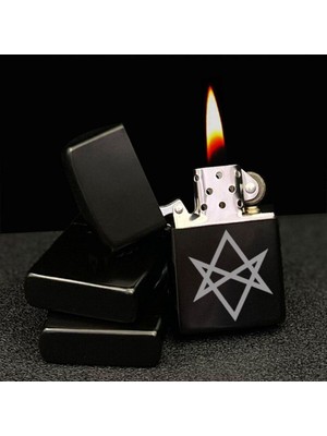 Market66 Oktagram Celtik Cadı Geometrik Sembol Lazer Silinmez Resimli Benzinli Hediyelik Çakmak