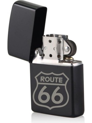 Market66 U.s. Route 66 Abd ROUTE66 Yol Sembol Lazer Silinmez Resimli Benzinli Hediyelik Çakmak