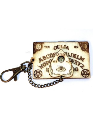 Market66 Ahşap Kehanet Ouija Tahtası El Yapımı Anahtarlık Sevimli Mini Harf Tahmin Fal Sunak Levhası 6cm