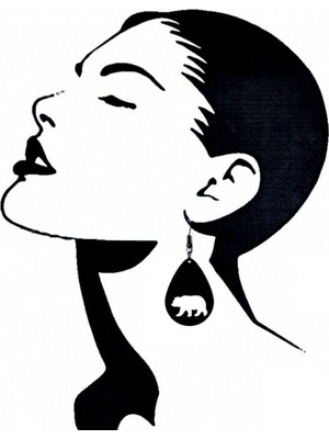 Market66 Ayı Damla Güçlü Hayvan Küpe Akrilik Plastik Figür Küpesi