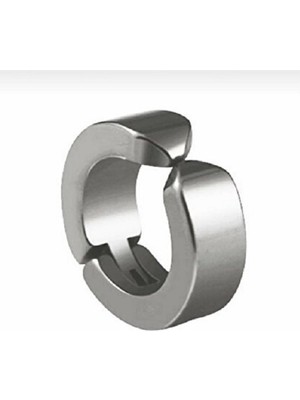 Market66 1 Çift Kalın Sıkıştırmalı Küpe Paslanmaz Çelik Gri Erkek