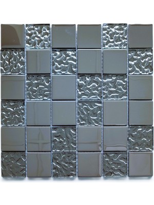 MozaiKristaL Mutfak Tezgah Arası ve (Zemin Hariç) Iç Dekorasyon Uygulamaları Için Gümüş Krom Kristal Cam Mozaik. Cam Ölçüsü: 48X48X6 Mm. File Karo Ölçüsü: 30X30 Cm. ( 1 Kutu = 11 Karo File = 1 M2 Fiyatıdır )